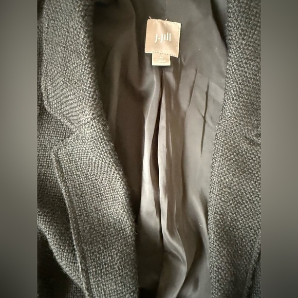 J.Jill Textured woven Knit Blazer Women’s size MED black wool blend 2 button - Picture 5 of 7